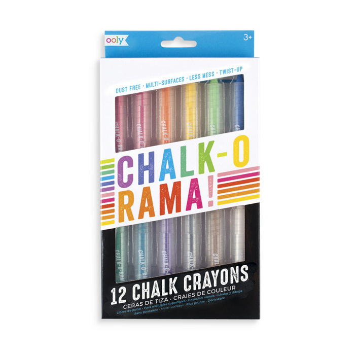 OOLY Chalk-O-Rama Dustless Chalks Sticks - Set of 12