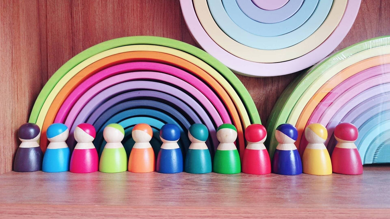 Peg Coloured 12 Wooden Dolls - Daily Mind